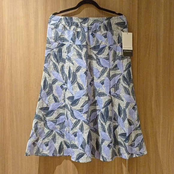 BLACK PEPPER Meadow Leaf Print Mauve High Waisted Midi Skirt - Picture 2 of 6